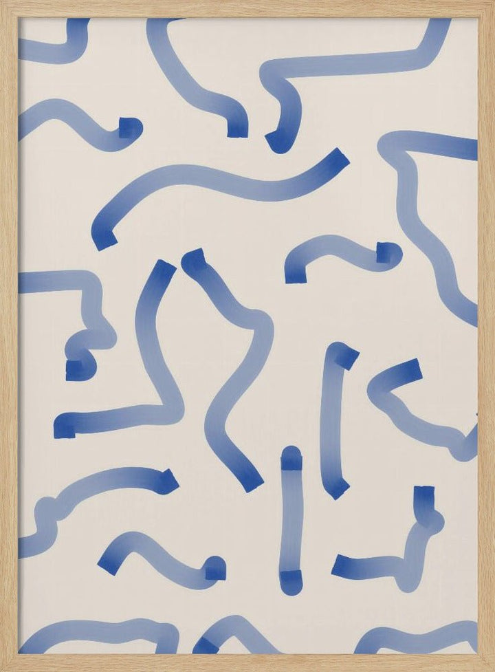 Blue Meandering Paths - Stretched Canvas, Poster or Fine Art Print - I Heart Wall Art - Poster Print, Canvas Print or Framed Art Print