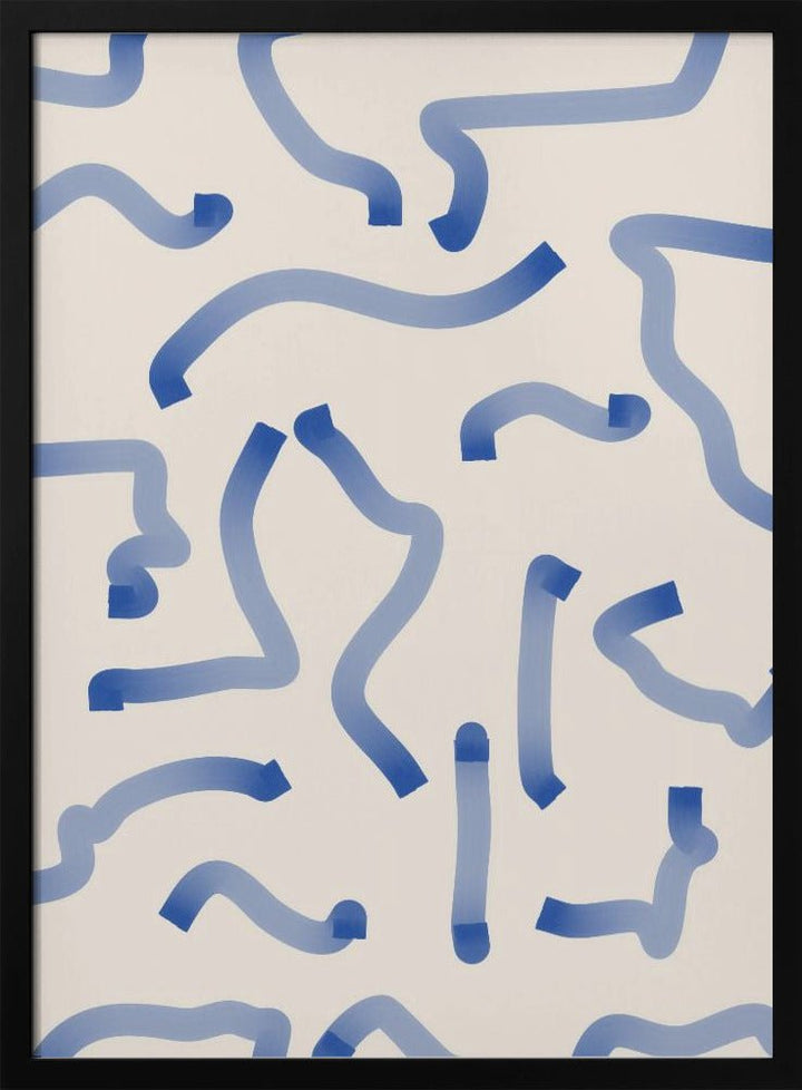 Blue Meandering Paths - Stretched Canvas, Poster or Fine Art Print - I Heart Wall Art - Poster Print, Canvas Print or Framed Art Print