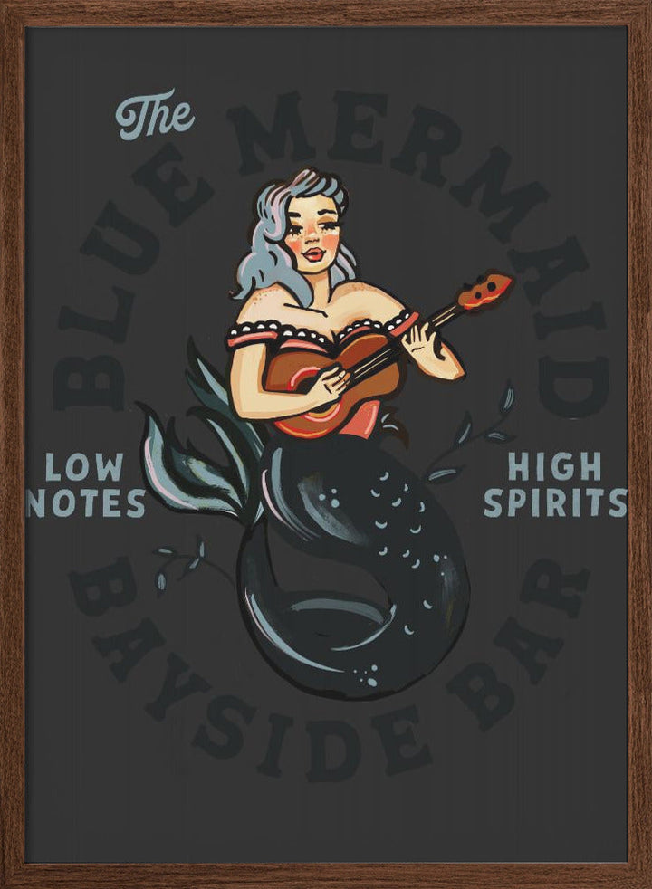 Blue Mermaid.png - Stretched Canvas, Poster or Fine Art Print I Heart Wall Art