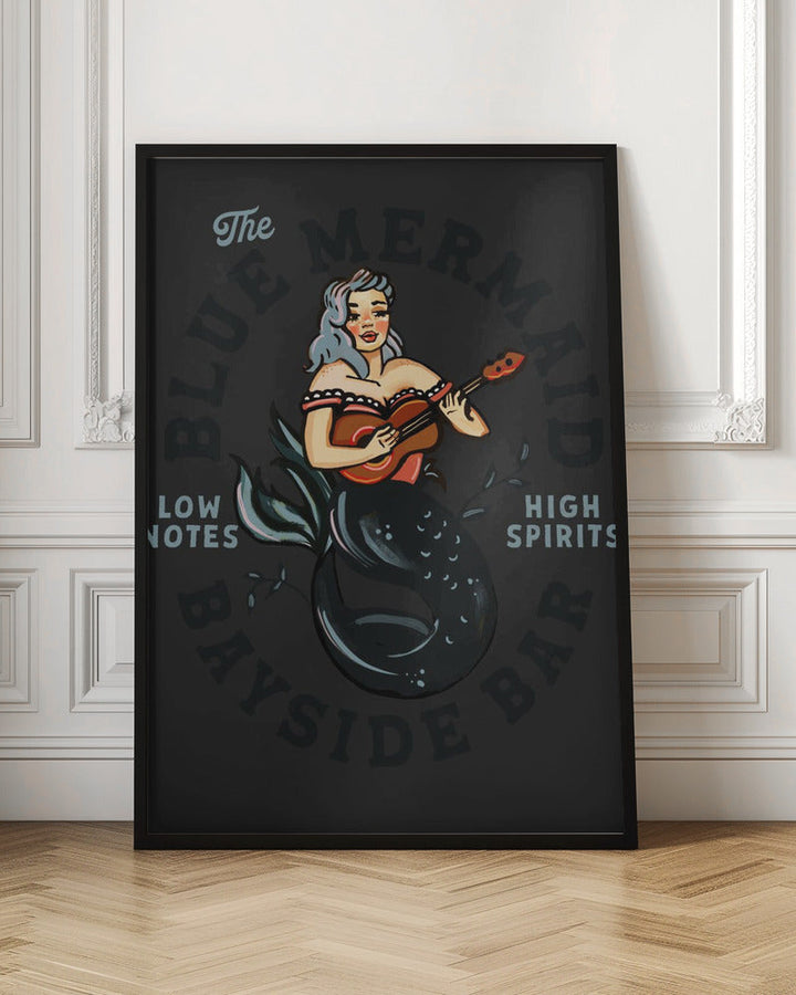 Blue Mermaid.png - Stretched Canvas, Poster or Fine Art Print I Heart Wall Art
