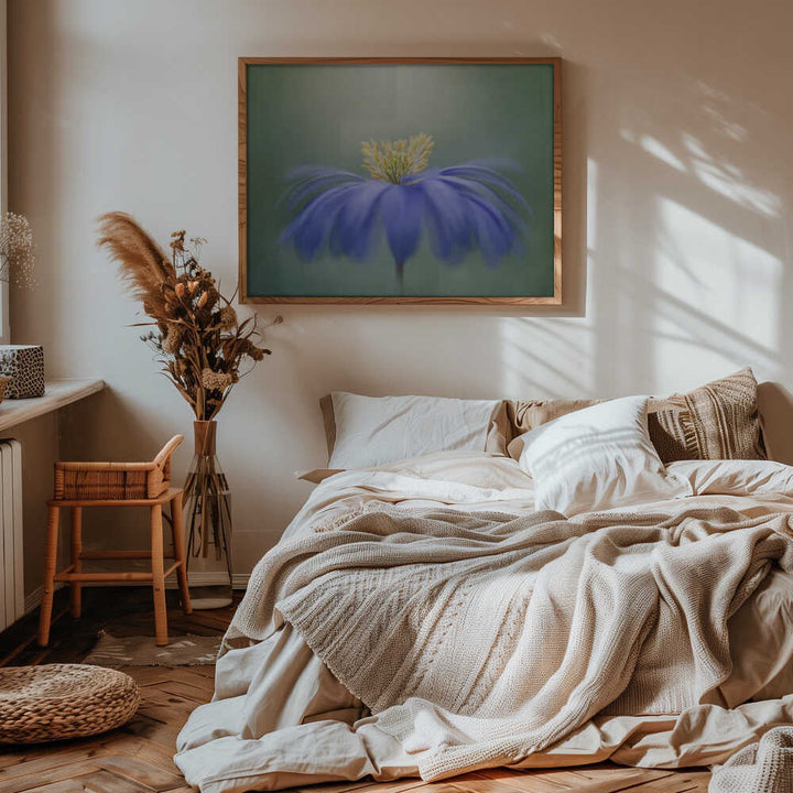 Blue Petals - Floral Photographic Stretched Canvas Poster or Fine Art Print