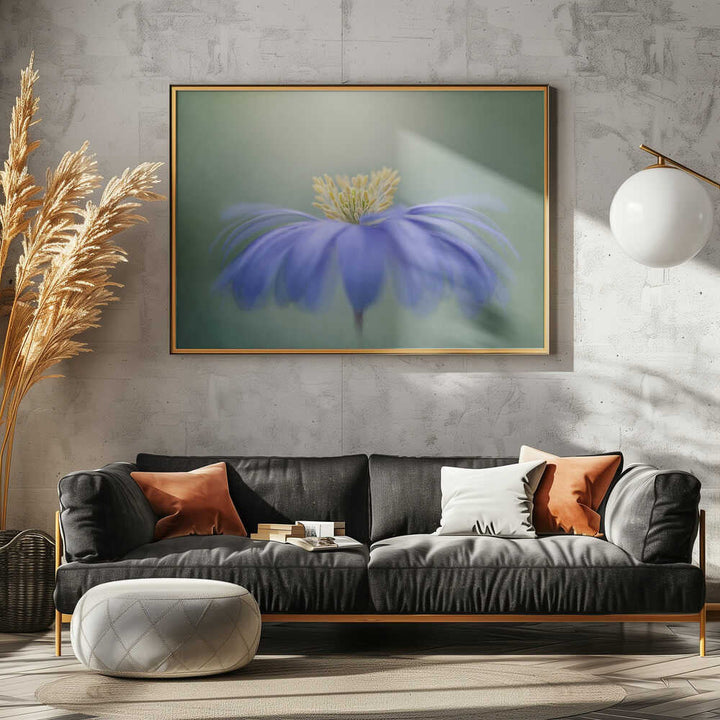 Blue Petals - Floral Photographic Stretched Canvas Poster or Fine Art Print