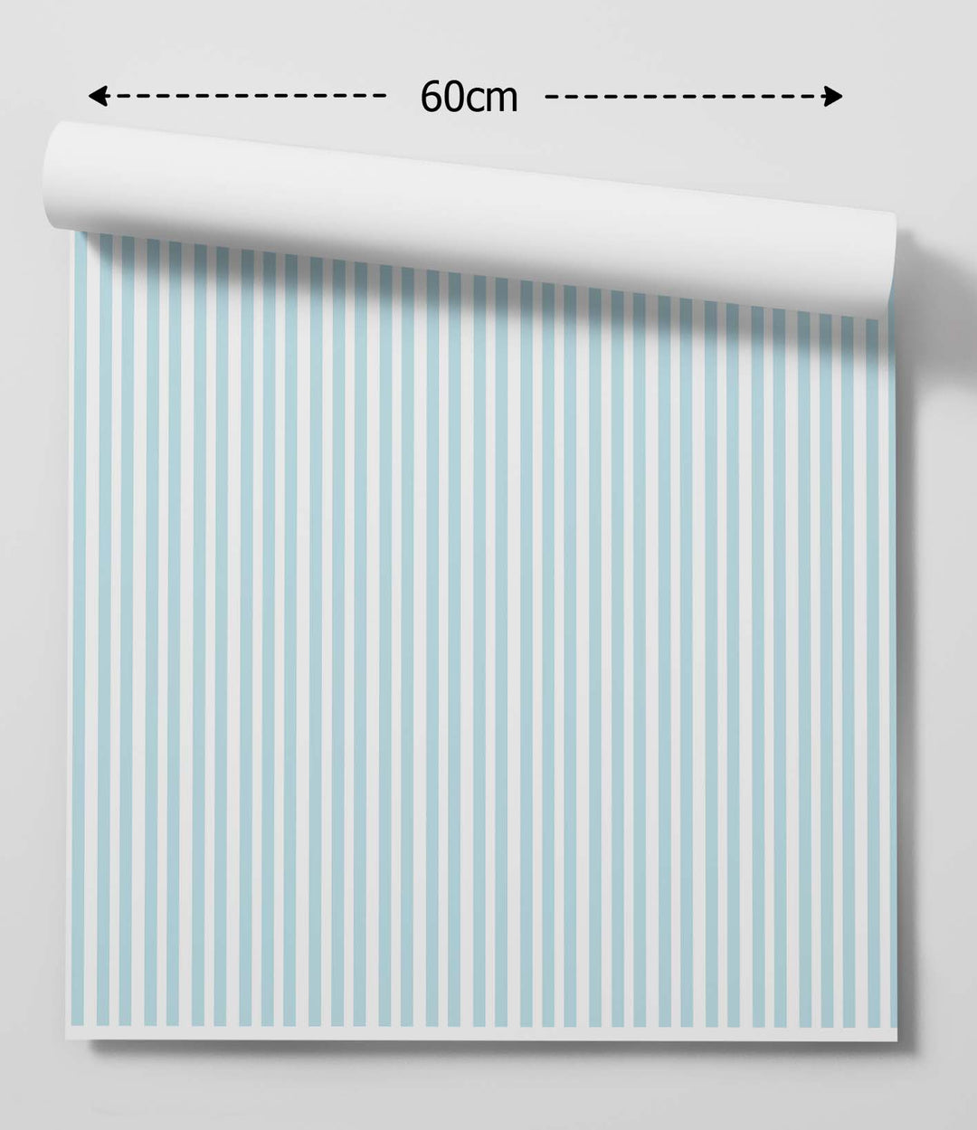 Blue Pinstripe - Thin Stripe and White Wallpaper
