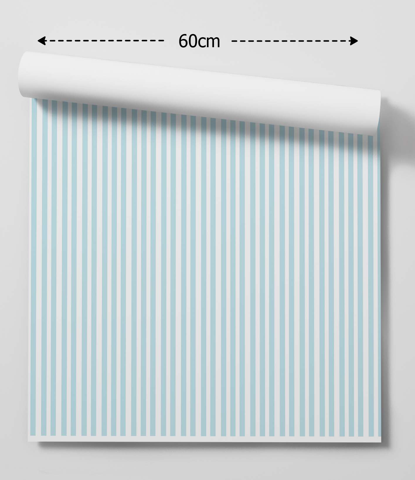 Blue Pinstripe - Thin Stripe and White Wallpaper