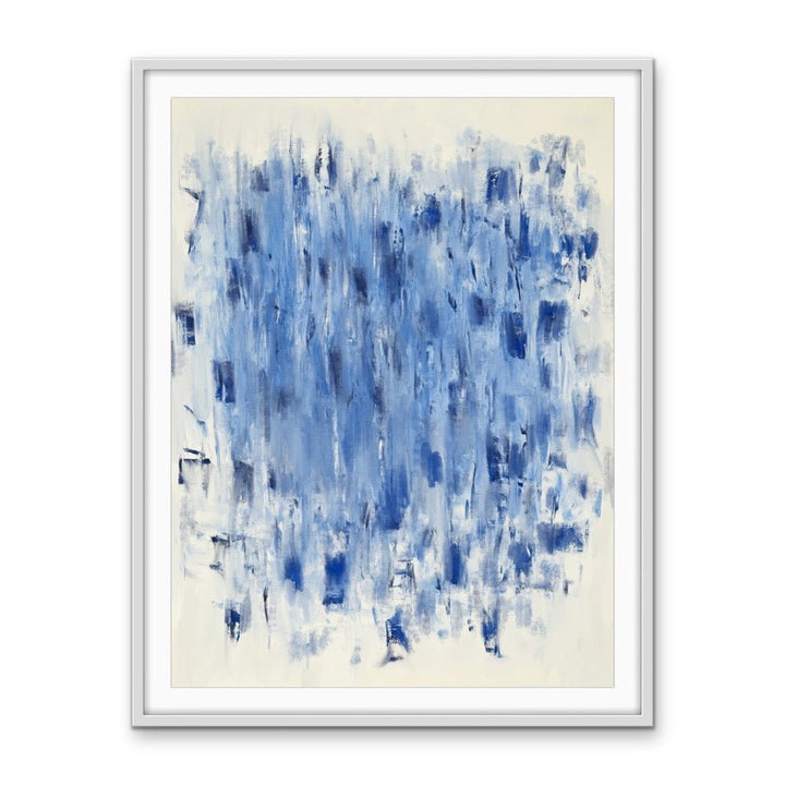 Blue Rain - Abstract Brushstroke Painting, Stretched Canvas or Wall Art Print - I Heart Wall Art - Poster Print, Canvas Print or Framed Art Print