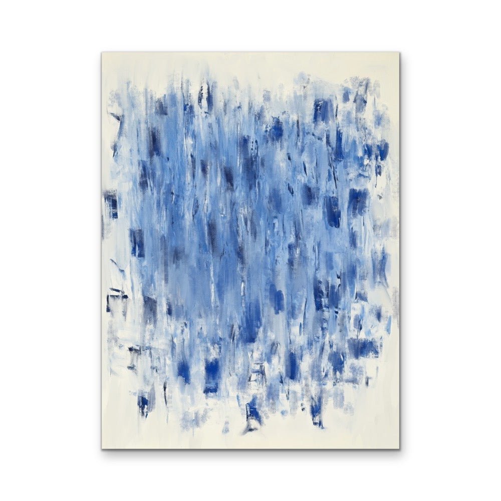 Blue Rain - Abstract Brushstroke Painting, Stretched Canvas or Wall Art Print - I Heart Wall Art - Poster Print, Canvas Print or Framed Art Print