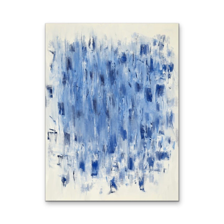 Blue Rain - Abstract Brushstroke Painting, Stretched Canvas or Wall Art Print - I Heart Wall Art - Poster Print, Canvas Print or Framed Art Print