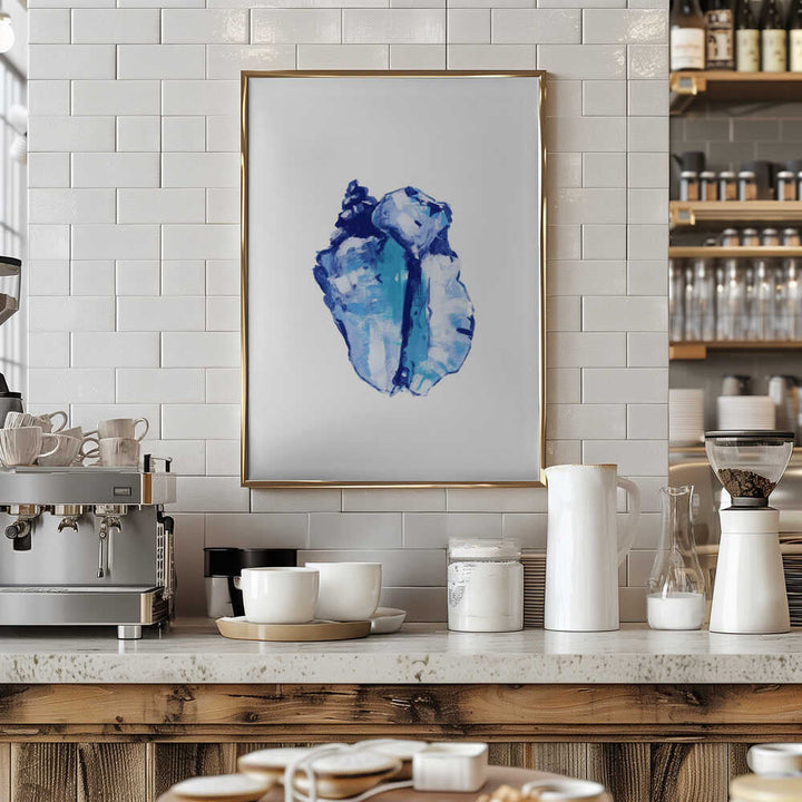 Blue Seashell On White Background No 1 - Stretched Canvas, Poster or Fine Art Print - I Heart Wall Art - Poster Print, Canvas Print or Framed Art Print