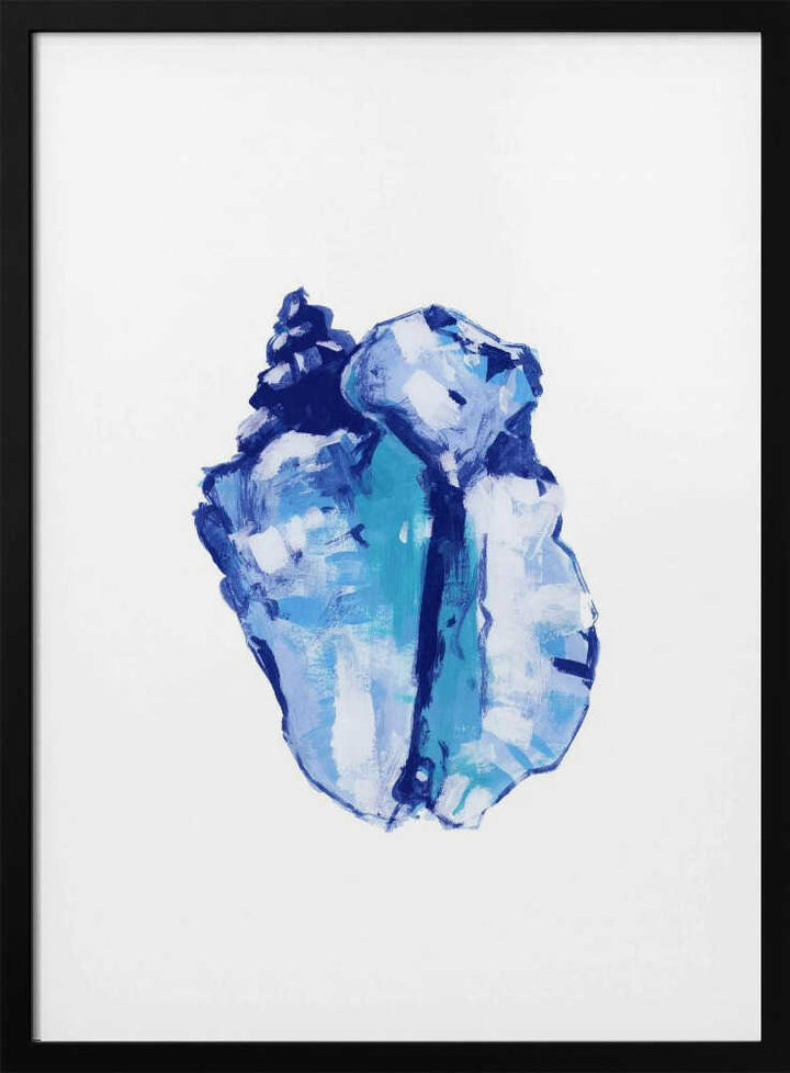 Blue Seashell On White Background No 1 - Stretched Canvas, Poster or Fine Art Print - I Heart Wall Art - Poster Print, Canvas Print or Framed Art Print