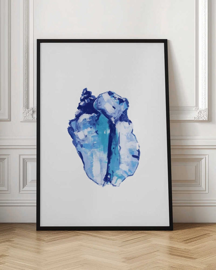 Blue Seashell On White Background No 1 - Stretched Canvas, Poster or Fine Art Print - I Heart Wall Art - Poster Print, Canvas Print or Framed Art Print
