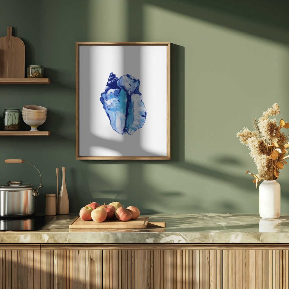 Blue Seashell On White Background No 1 - Stretched Canvas, Poster or Fine Art Print - I Heart Wall Art - Poster Print, Canvas Print or Framed Art Print