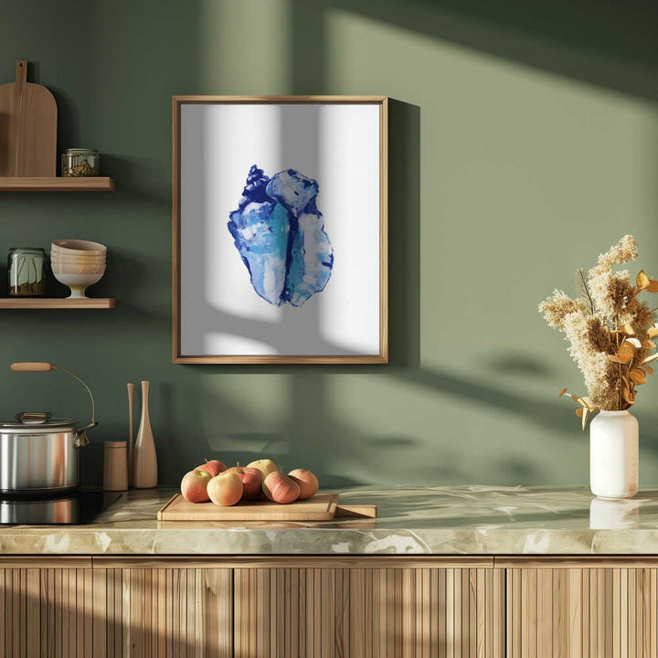 Blue Seashell On White Background No 1 - Stretched Canvas, Poster or Fine Art Print - I Heart Wall Art - Poster Print, Canvas Print or Framed Art Print