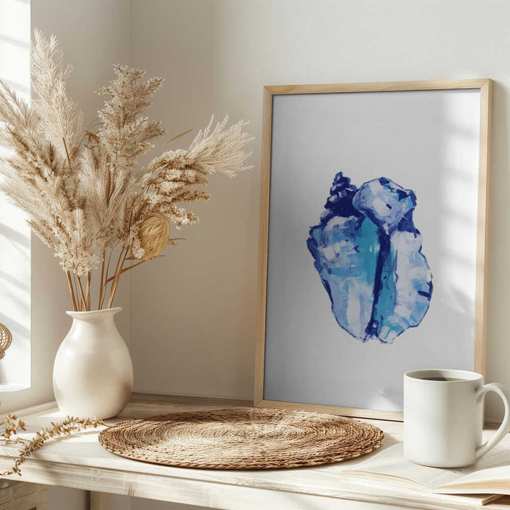 Blue Seashell On White Background No 1 - Stretched Canvas, Poster or Fine Art Print - I Heart Wall Art - Poster Print, Canvas Print or Framed Art Print