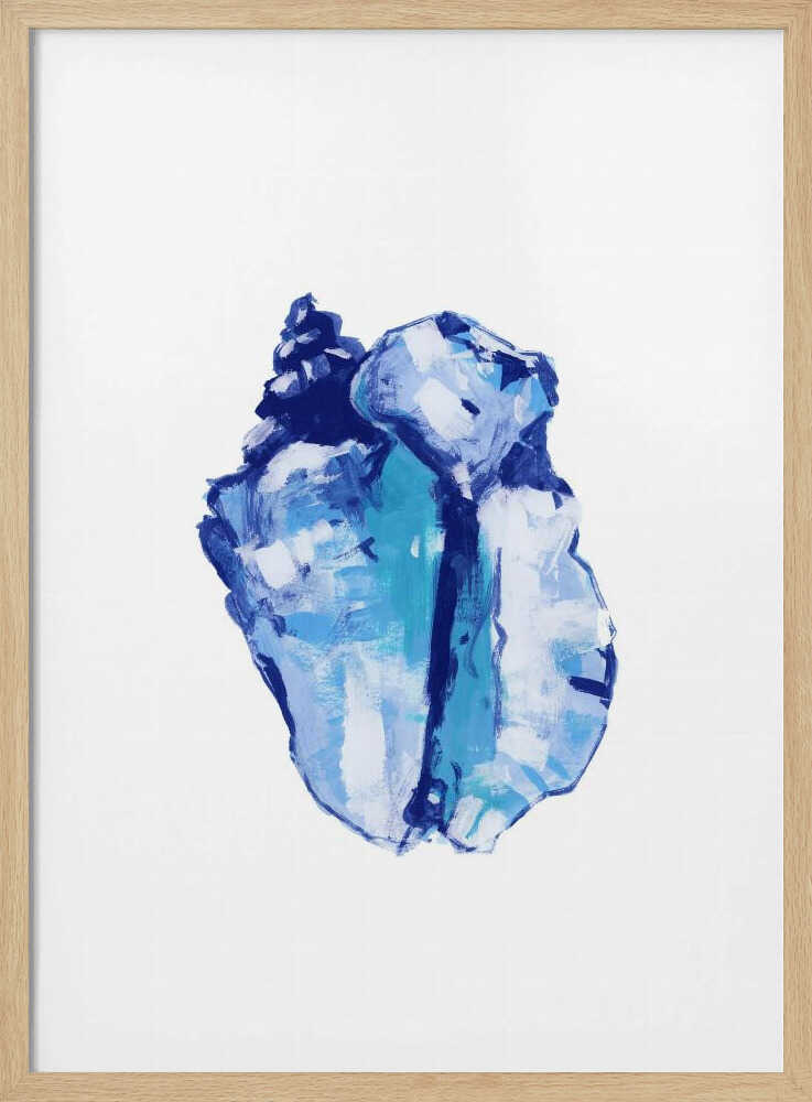 Blue Seashell On White Background No 1 - Stretched Canvas, Poster or Fine Art Print - I Heart Wall Art - Poster Print, Canvas Print or Framed Art Print