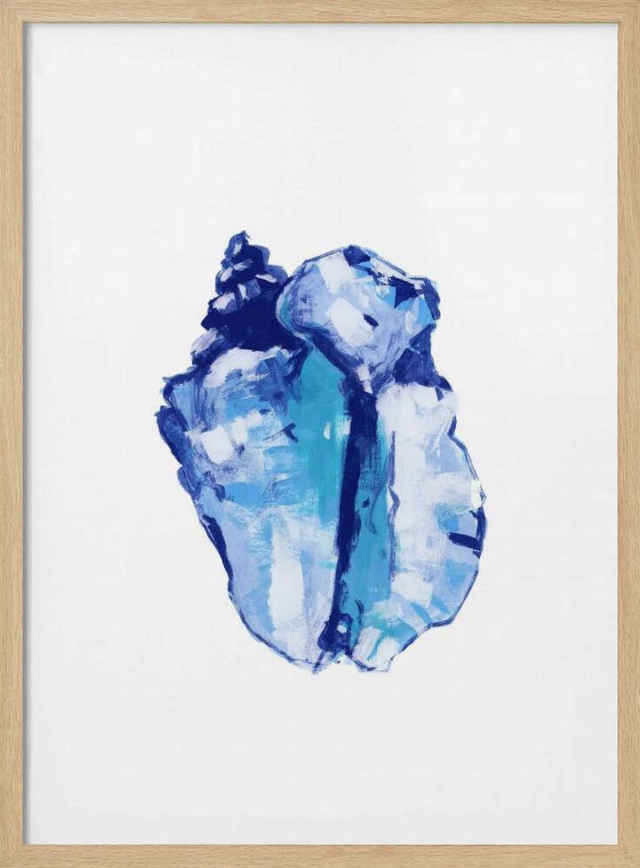 Blue Seashell On White Background No 1 - Stretched Canvas, Poster or Fine Art Print - I Heart Wall Art - Poster Print, Canvas Print or Framed Art Print