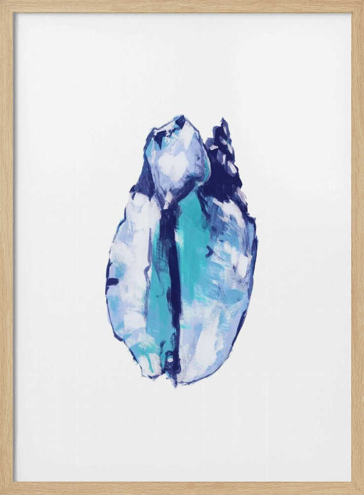 Blue Seashell On White Background No5 - Stretched Canvas, Poster or Fine Art Print - I Heart Wall Art - Poster Print, Canvas Print or Framed Art Print