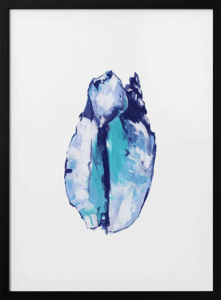 Blue Seashell On White Background No5 - Stretched Canvas, Poster or Fine Art Print - I Heart Wall Art - Poster Print, Canvas Print or Framed Art Print