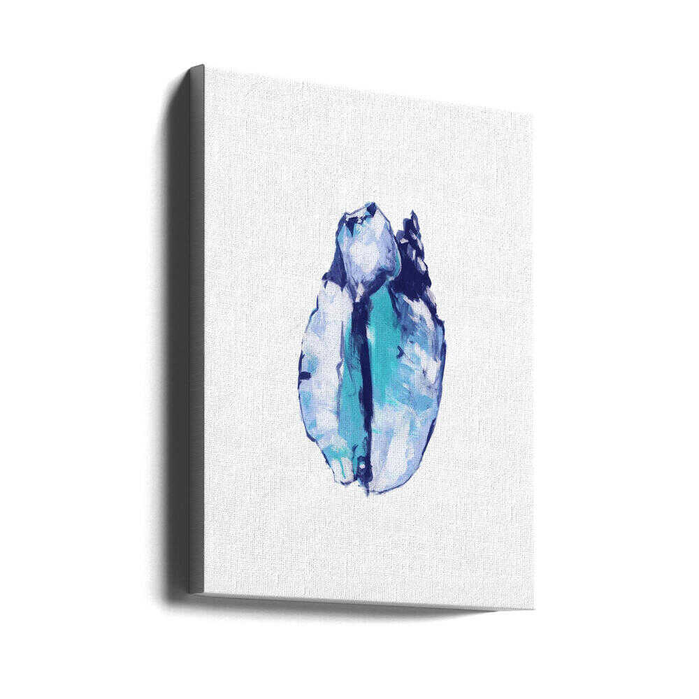 Blue Seashell On White Background No5 - Stretched Canvas, Poster or Fine Art Print - I Heart Wall Art - Poster Print, Canvas Print or Framed Art Print