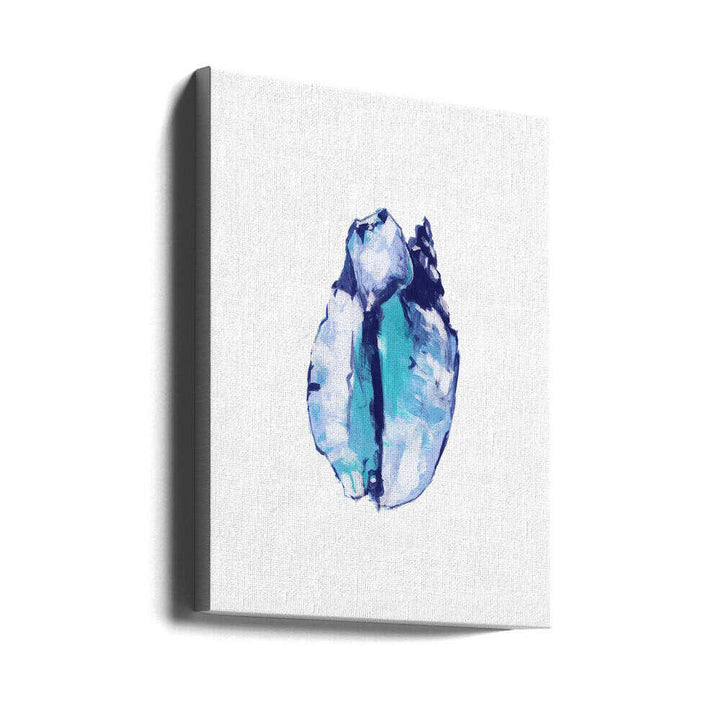Blue Seashell On White Background No5 - Stretched Canvas, Poster or Fine Art Print - I Heart Wall Art - Poster Print, Canvas Print or Framed Art Print