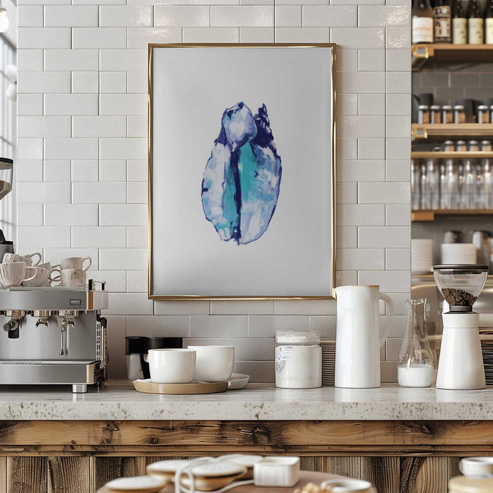 Blue Seashell On White Background No5 - Stretched Canvas, Poster or Fine Art Print - I Heart Wall Art - Poster Print, Canvas Print or Framed Art Print