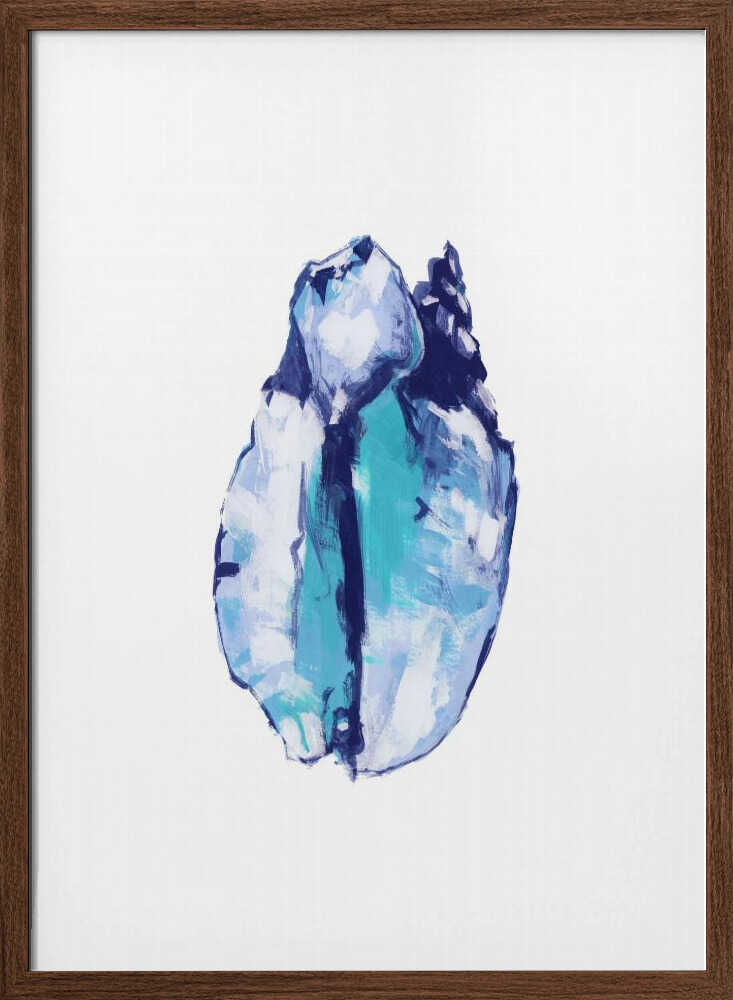 Blue Seashell On White Background No5 - Stretched Canvas, Poster or Fine Art Print - I Heart Wall Art - Poster Print, Canvas Print or Framed Art Print