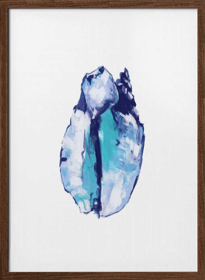 Blue Seashell On White Background No5 - Stretched Canvas, Poster or Fine Art Print - I Heart Wall Art - Poster Print, Canvas Print or Framed Art Print