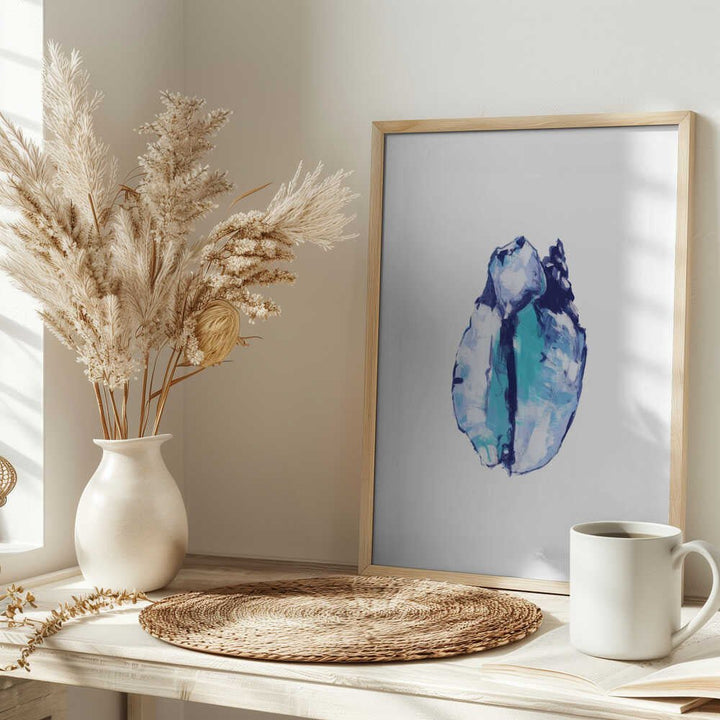 Blue Seashell On White Background No5 - Stretched Canvas, Poster or Fine Art Print - I Heart Wall Art - Poster Print, Canvas Print or Framed Art Print
