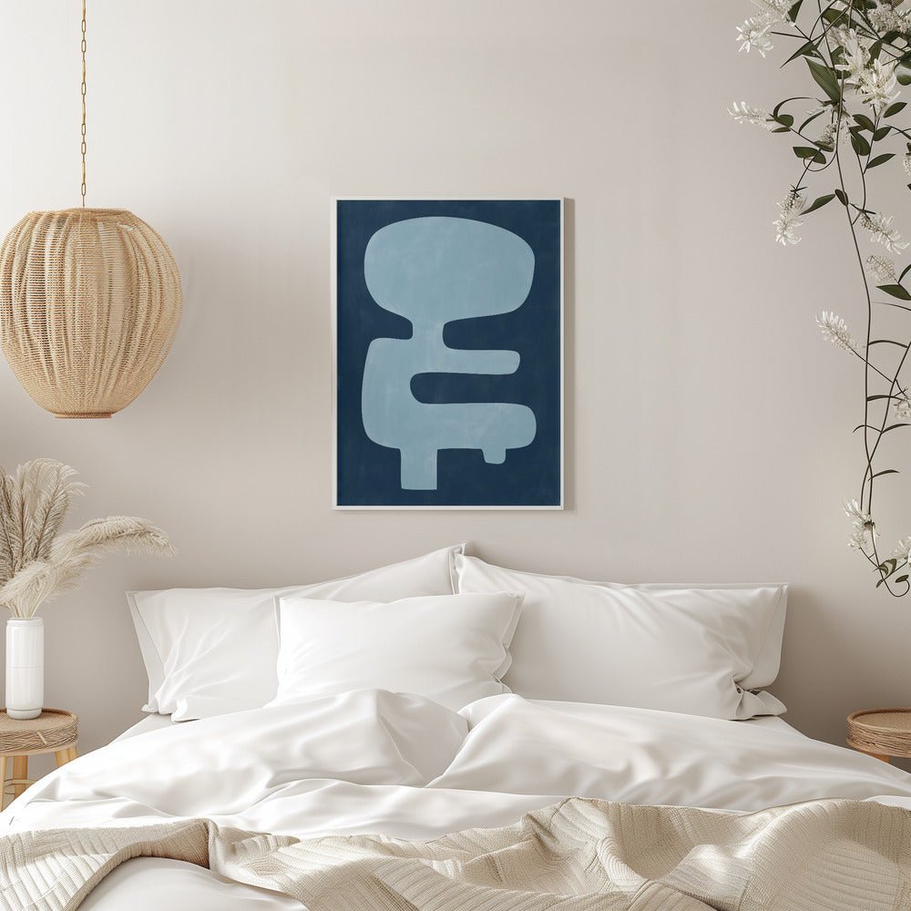Blue Silhouette Form - Stretched Canvas, Poster or Fine Art Print - I Heart Wall Art - Poster Print, Canvas Print or Framed Art Print