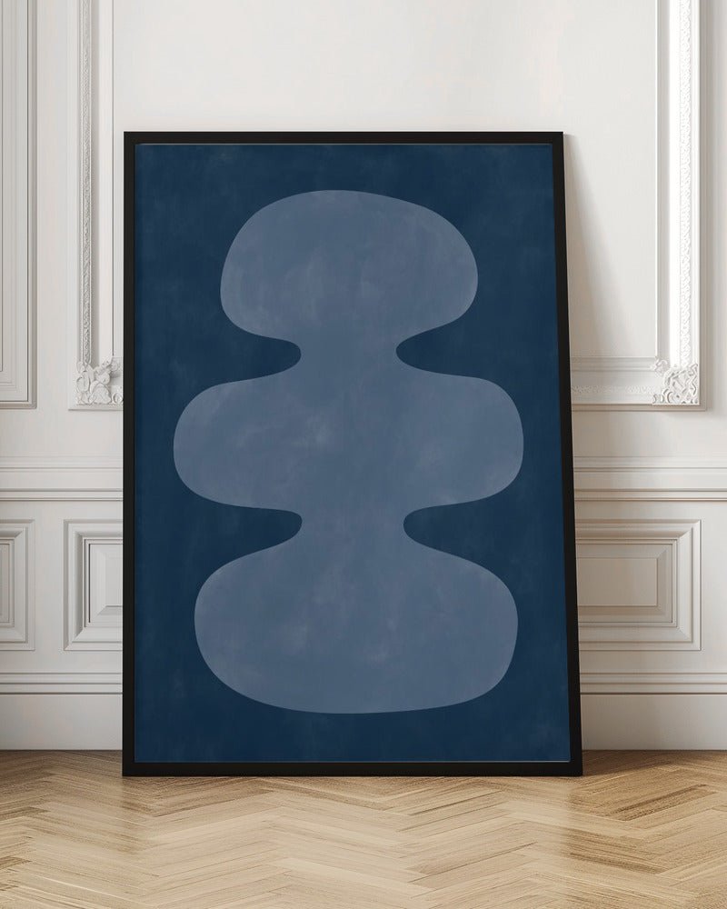 Blue Silhouette Form - Stretched Canvas, Poster or Fine Art Print - I Heart Wall Art - Poster Print, Canvas Print or Framed Art Print