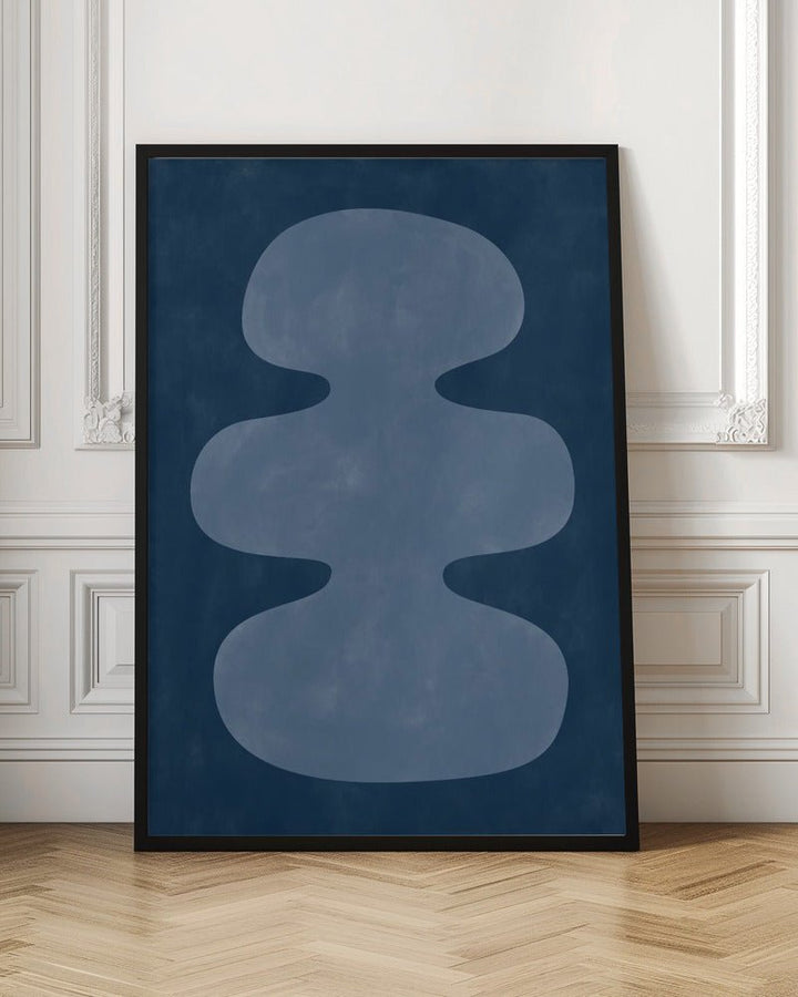 Blue Silhouette Form - Stretched Canvas, Poster or Fine Art Print - I Heart Wall Art - Poster Print, Canvas Print or Framed Art Print