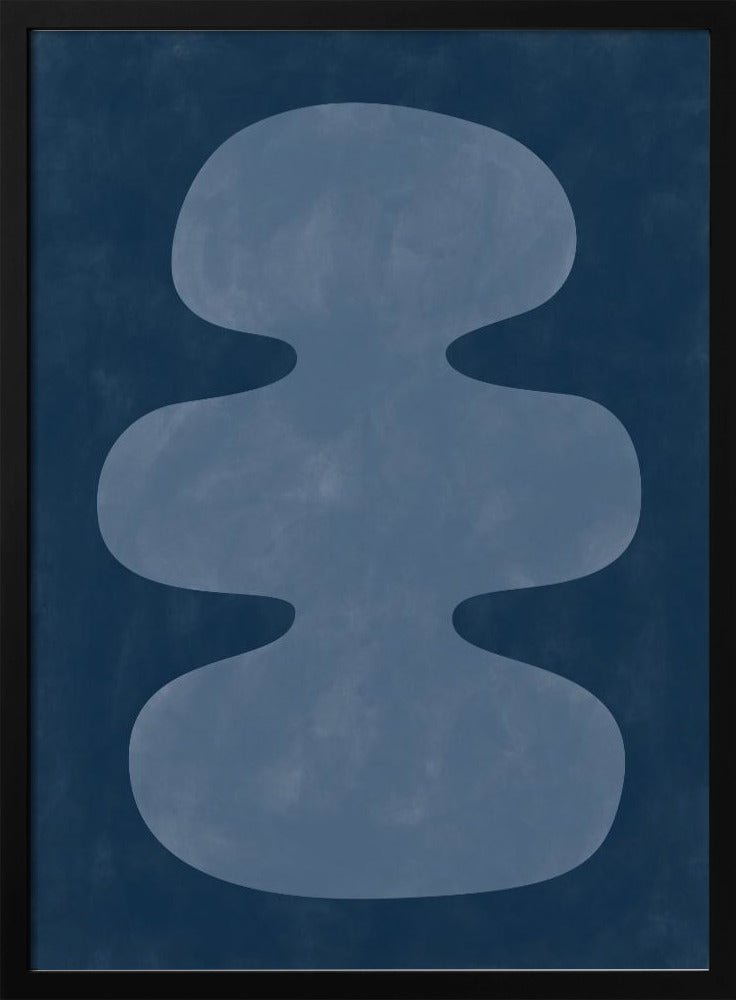 Blue Silhouette Form - Stretched Canvas, Poster or Fine Art Print - I Heart Wall Art - Poster Print, Canvas Print or Framed Art Print