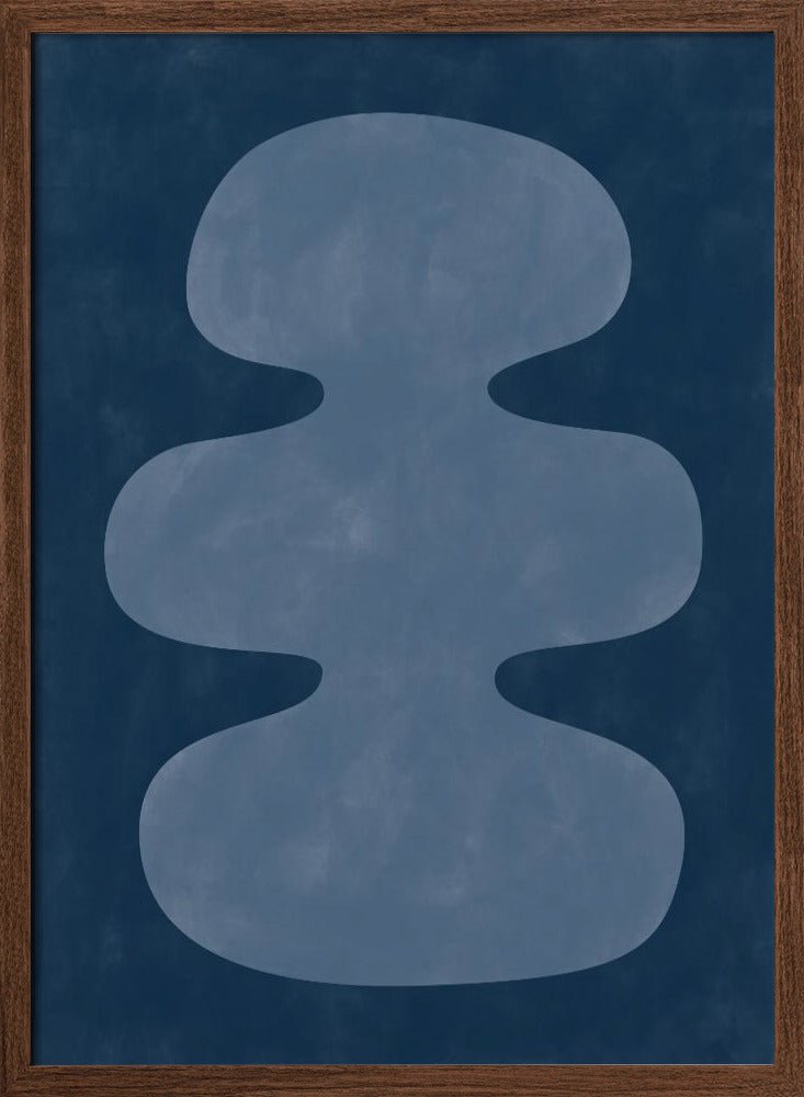 Blue Silhouette Form - Stretched Canvas, Poster or Fine Art Print - I Heart Wall Art - Poster Print, Canvas Print or Framed Art Print
