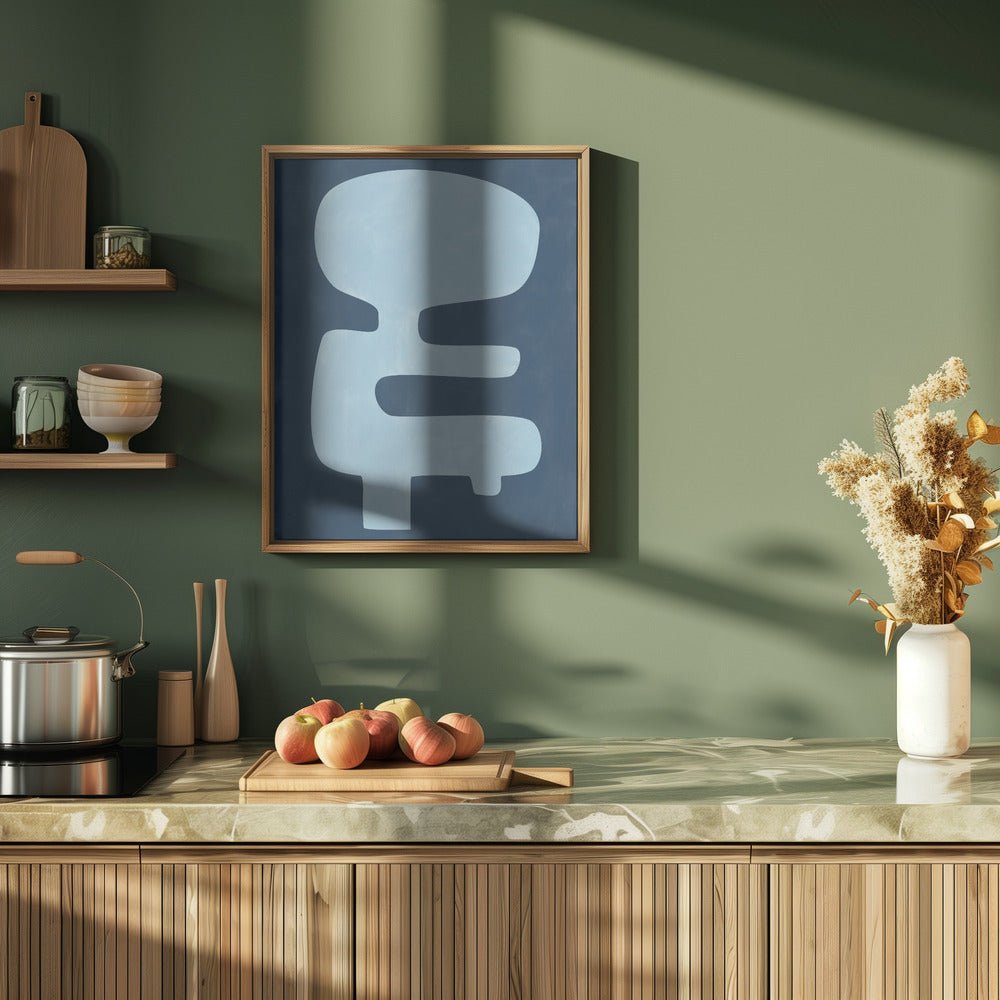 Blue Silhouette Form - Stretched Canvas, Poster or Fine Art Print - I Heart Wall Art - Poster Print, Canvas Print or Framed Art Print