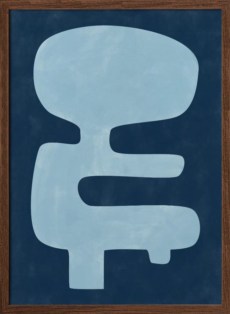 Blue Silhouette Form - Stretched Canvas, Poster or Fine Art Print - I Heart Wall Art - Poster Print, Canvas Print or Framed Art Print