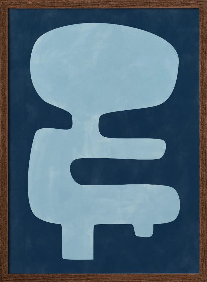 Blue Silhouette Form - Stretched Canvas, Poster or Fine Art Print - I Heart Wall Art - Poster Print, Canvas Print or Framed Art Print