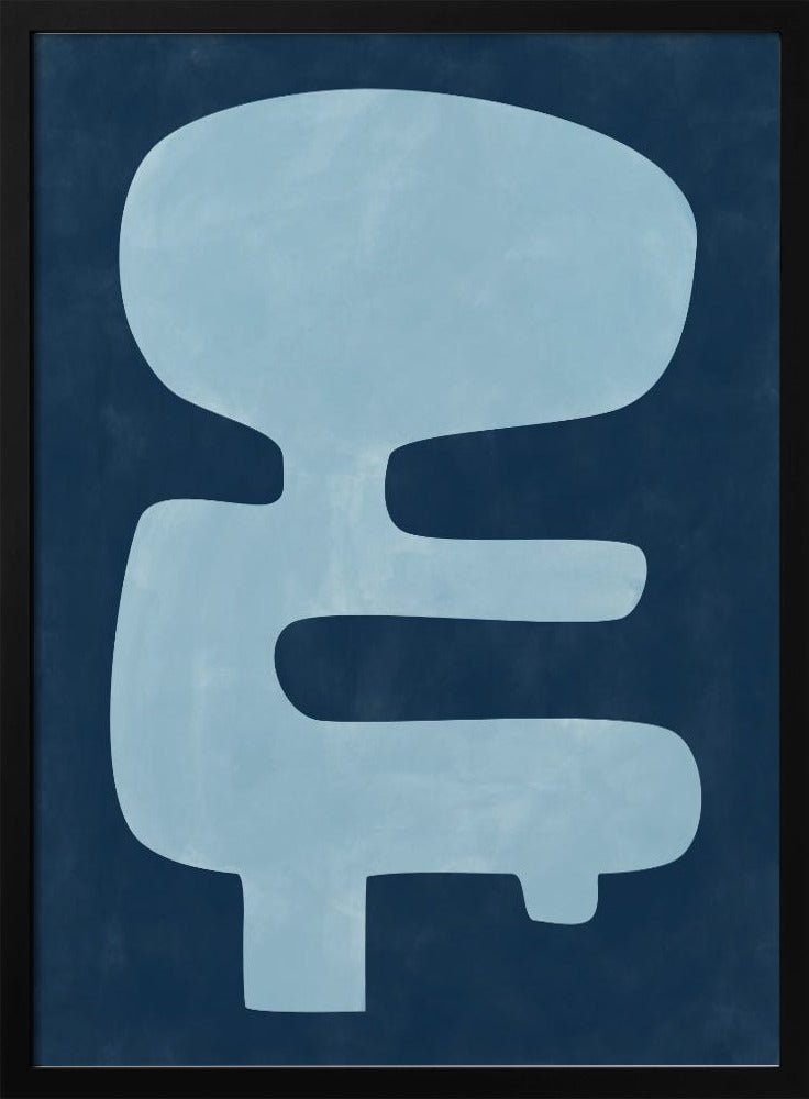 Blue Silhouette Form - Stretched Canvas, Poster or Fine Art Print - I Heart Wall Art - Poster Print, Canvas Print or Framed Art Print