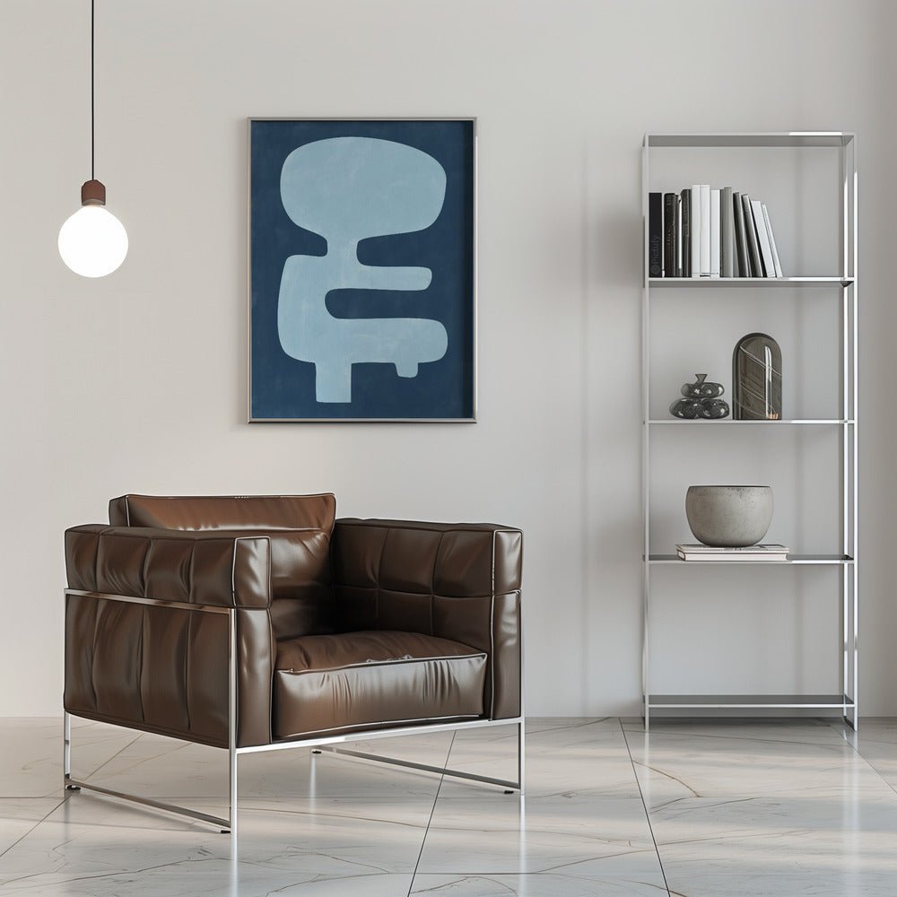 Blue Silhouette Form - Stretched Canvas, Poster or Fine Art Print - I Heart Wall Art - Poster Print, Canvas Print or Framed Art Print