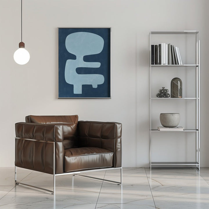 Blue Silhouette Form - Stretched Canvas, Poster or Fine Art Print - I Heart Wall Art - Poster Print, Canvas Print or Framed Art Print