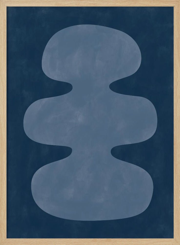Blue Silhouette Form - Stretched Canvas, Poster or Fine Art Print - I Heart Wall Art - Poster Print, Canvas Print or Framed Art Print