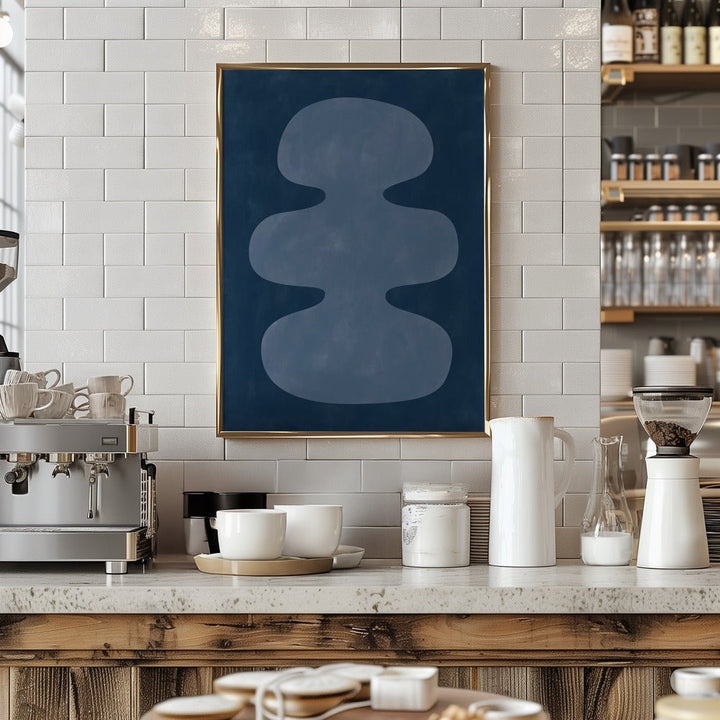 Blue Silhouette Form - Stretched Canvas, Poster or Fine Art Print - I Heart Wall Art - Poster Print, Canvas Print or Framed Art Print
