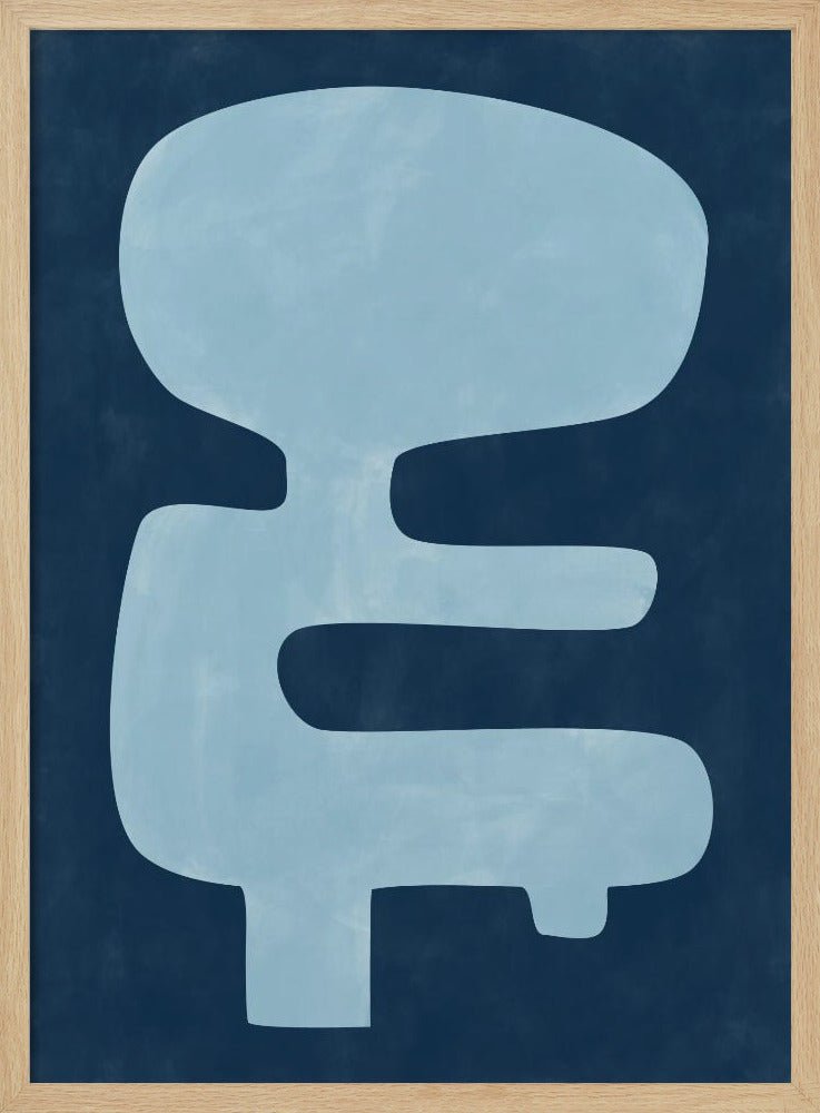 Blue Silhouette Form - Stretched Canvas, Poster or Fine Art Print - I Heart Wall Art - Poster Print, Canvas Print or Framed Art Print