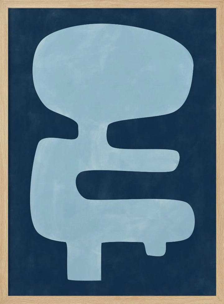Blue Silhouette Form - Stretched Canvas, Poster or Fine Art Print - I Heart Wall Art - Poster Print, Canvas Print or Framed Art Print
