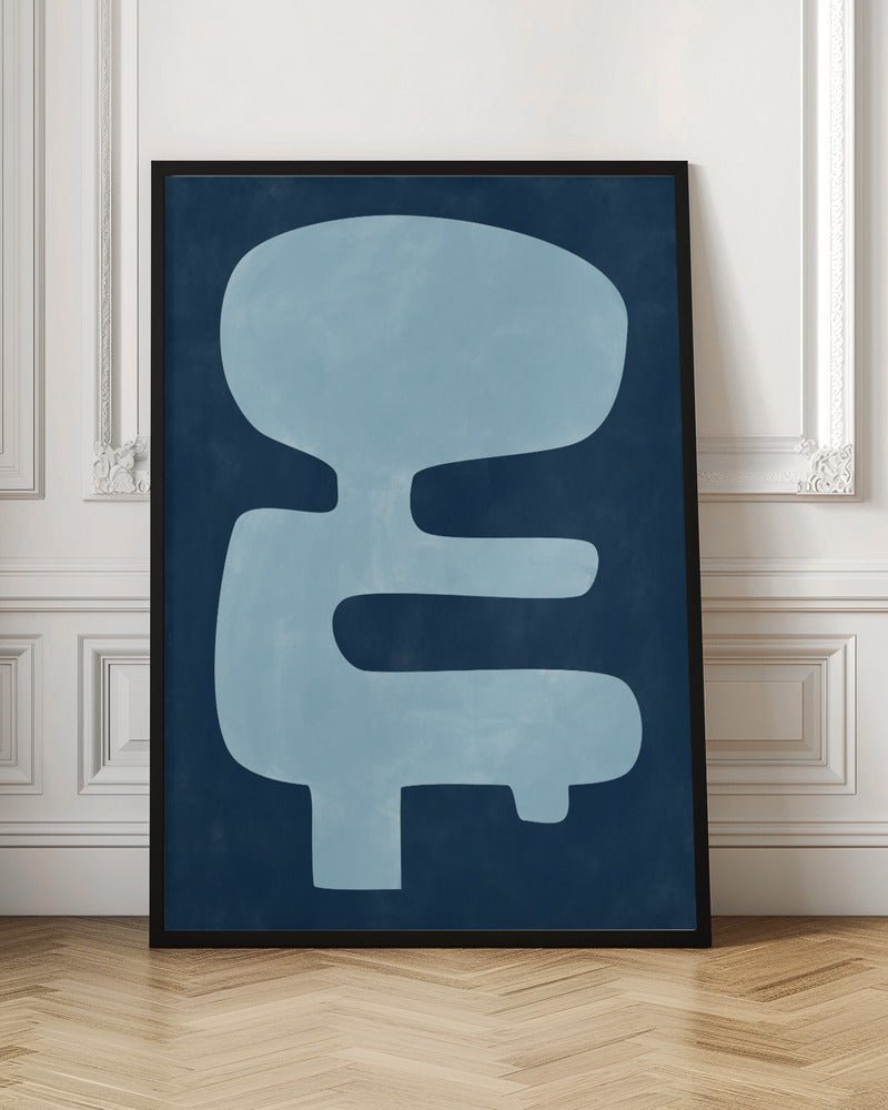 Blue Silhouette Form - Stretched Canvas, Poster or Fine Art Print - I Heart Wall Art - Poster Print, Canvas Print or Framed Art Print