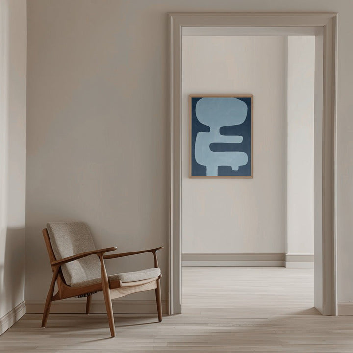 Blue Silhouette Form - Stretched Canvas, Poster or Fine Art Print - I Heart Wall Art - Poster Print, Canvas Print or Framed Art Print