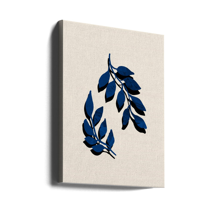 Blue Twig Brush - Stretched Canvas, Poster or Fine Art Print I Heart Wall Art