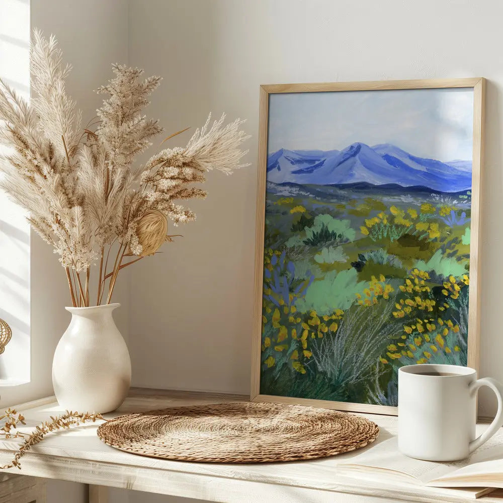 Blue Valley - Stretched Canvas, Poster or Fine Art Print I Heart Wall Art