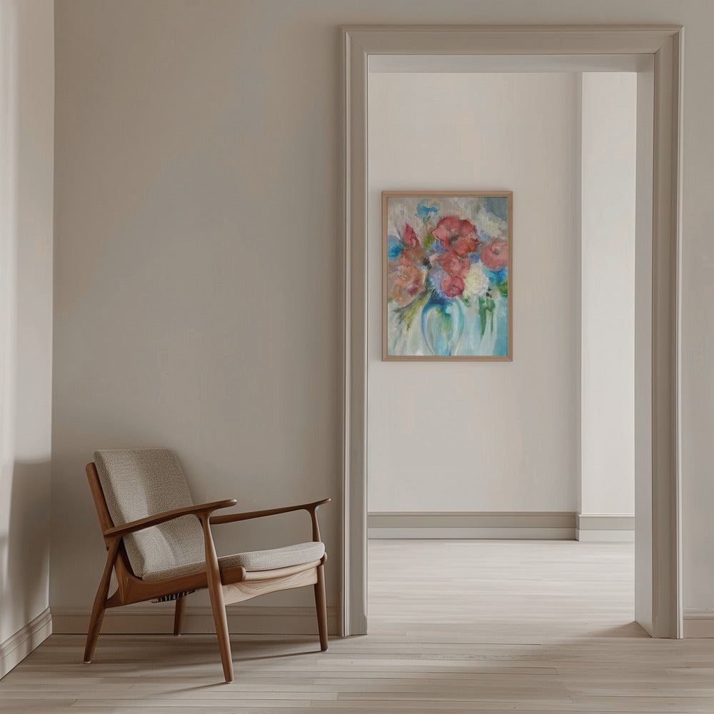 Blue Vase III - Stretched Canvas, Poster or Fine Art Print I Heart Wall Art