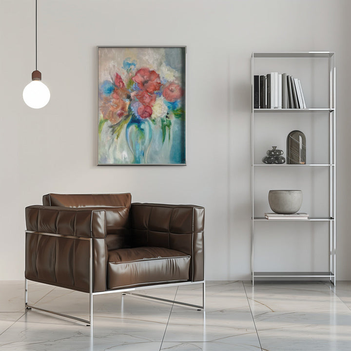 Blue Vase III - Stretched Canvas, Poster or Fine Art Print I Heart Wall Art