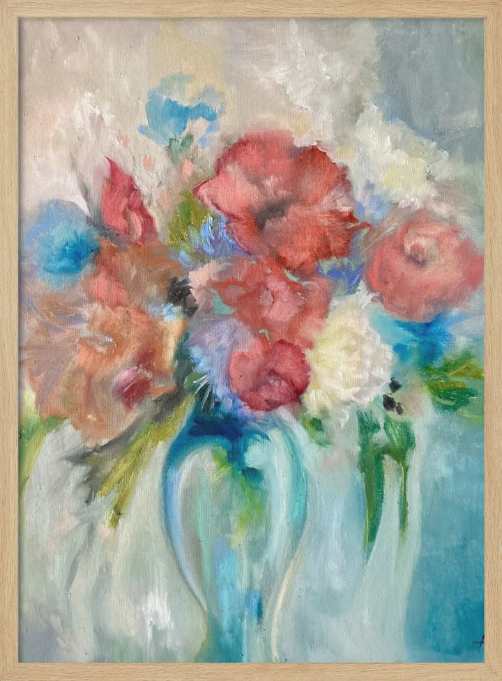 Blue Vase III - Stretched Canvas, Poster or Fine Art Print I Heart Wall Art