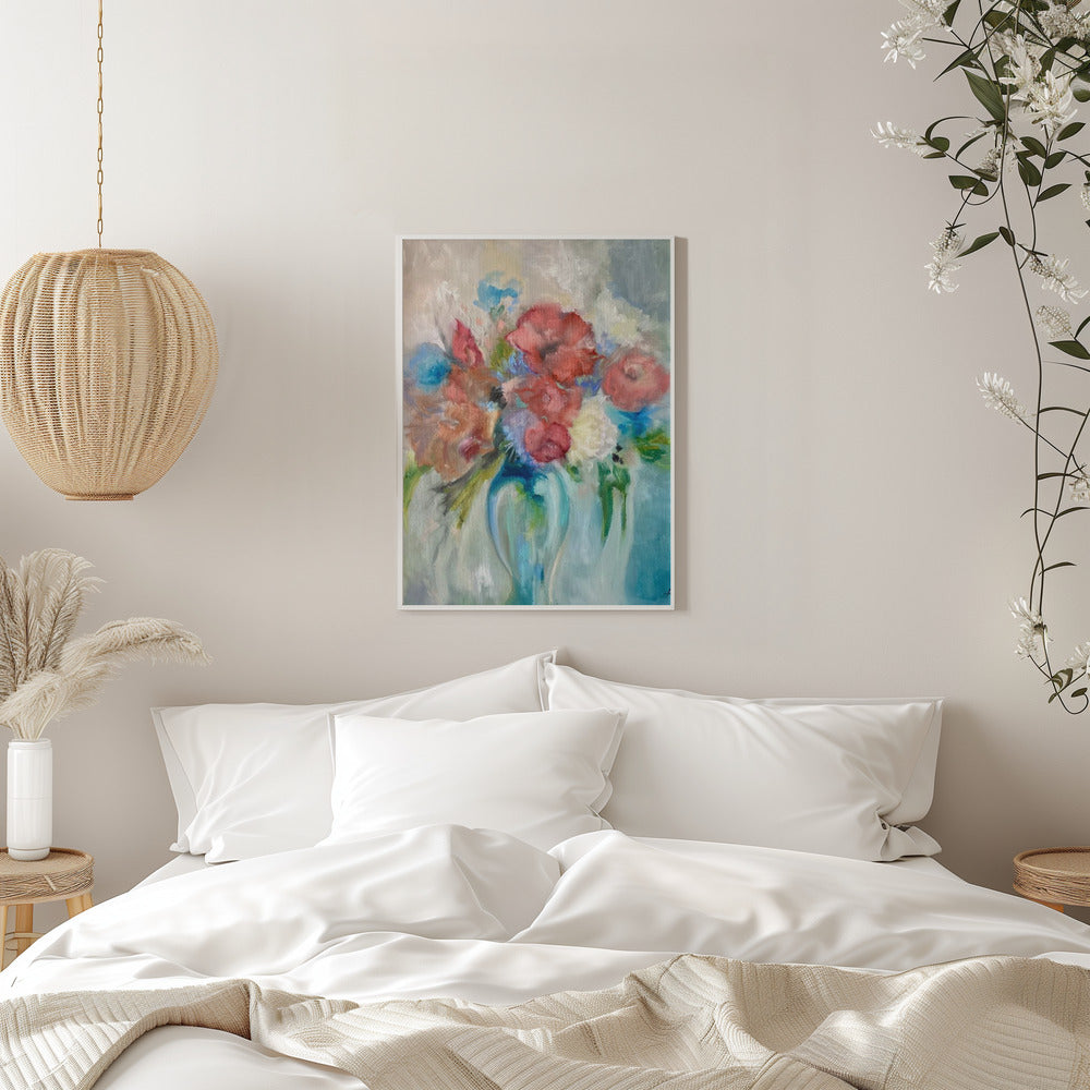 Blue Vase III - Stretched Canvas, Poster or Fine Art Print I Heart Wall Art